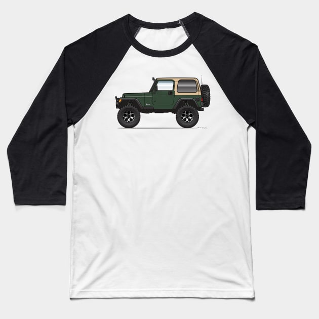 Green TJ Baseball T-Shirt by JRCustoms44